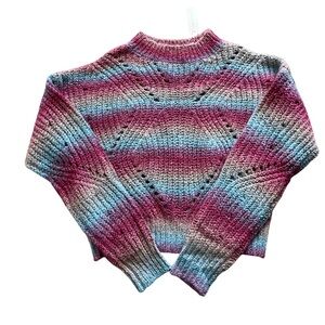 NWT Anthropologie ASTR the Label Carly Ombré Striped Cropped Mock Neck Sweater